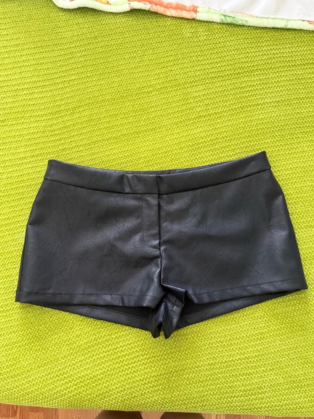 Fashion Nova Black Faux Leather High-Waist Shorts